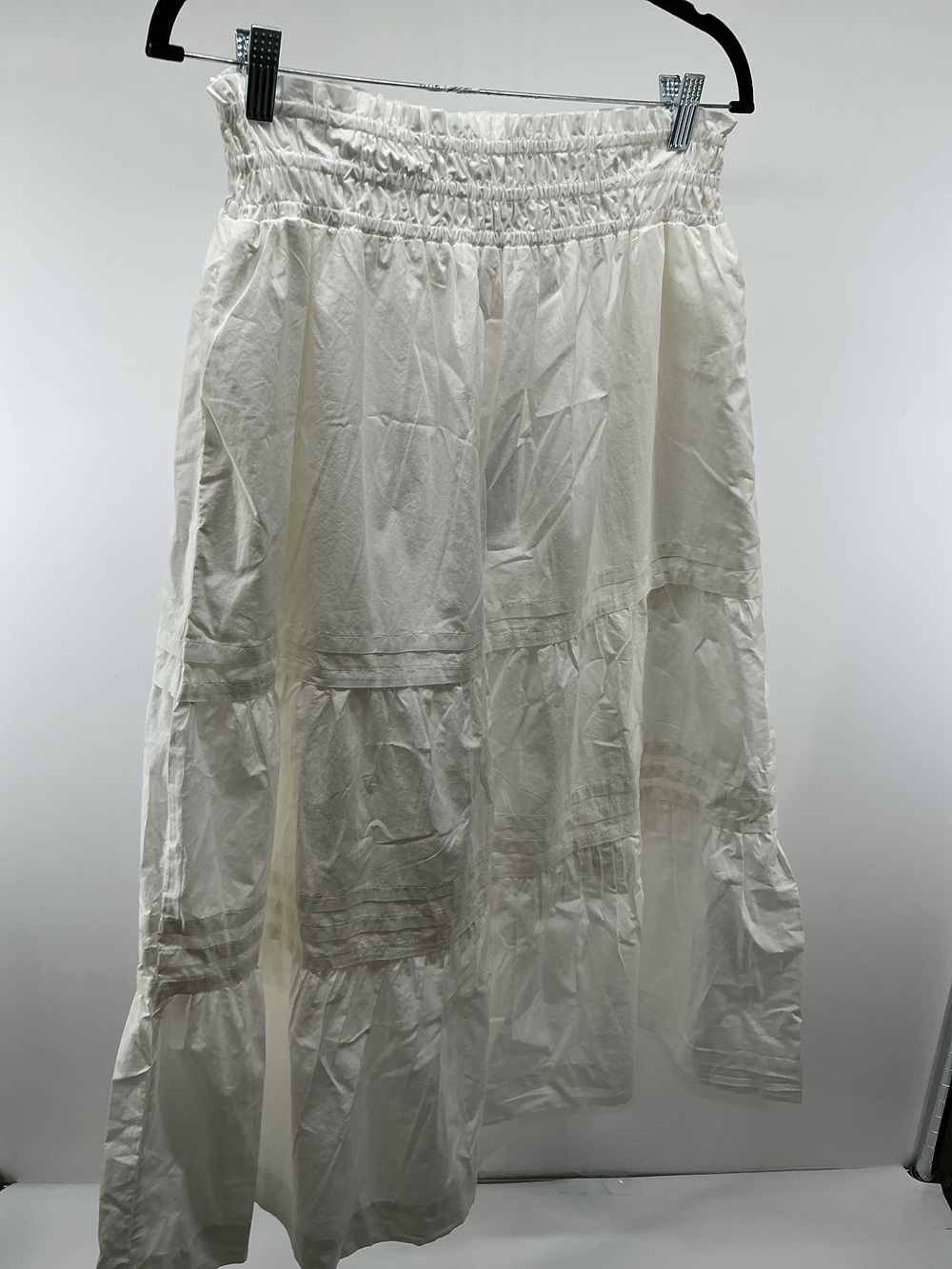 100% Organic Cotton Poplin Tiered Maxi Skirt